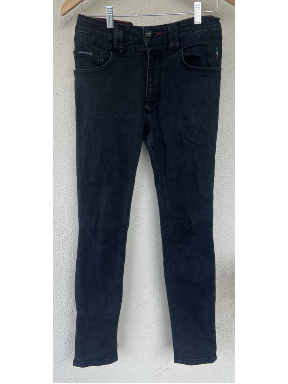 Philipp Plein Straight Supreme Skull Black Jean Pants Men’s Size 32 Slim Fit